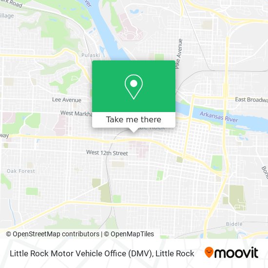 Little Rock Motor Vehicle Office (DMV) map