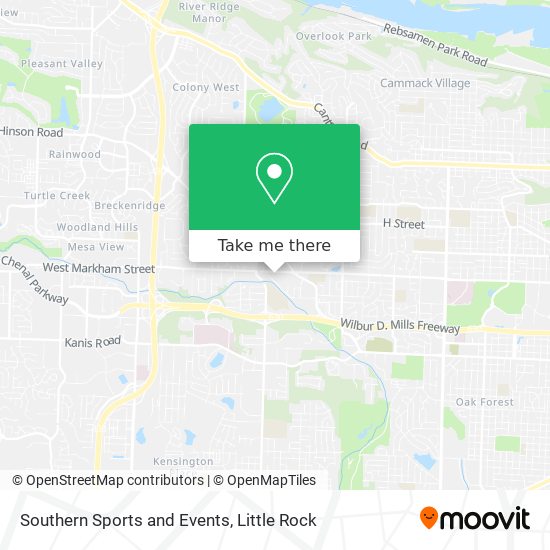 Southern Sports and Events map