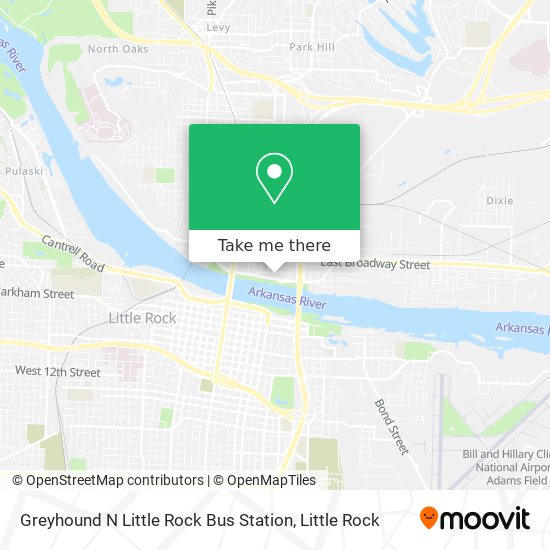 Greyhound N Little Rock Bus Station map