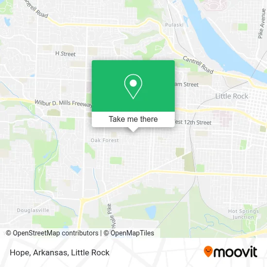 Hope, Arkansas map