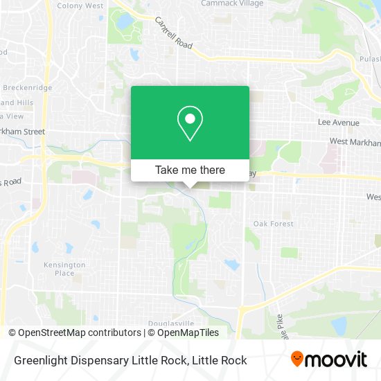 Greenlight Dispensary Little Rock map