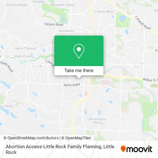 Mapa de Abortion Access-Little Rock Family Planning