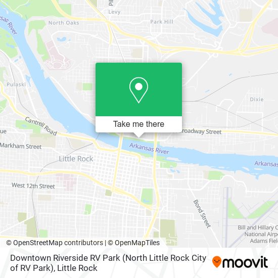 Mapa de Downtown Riverside RV Park (North Little Rock City of RV Park)