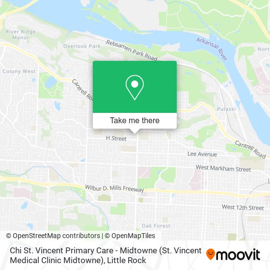 Chi St. Vincent Primary Care - Midtowne (St. Vincent Medical Clinic Midtowne) map