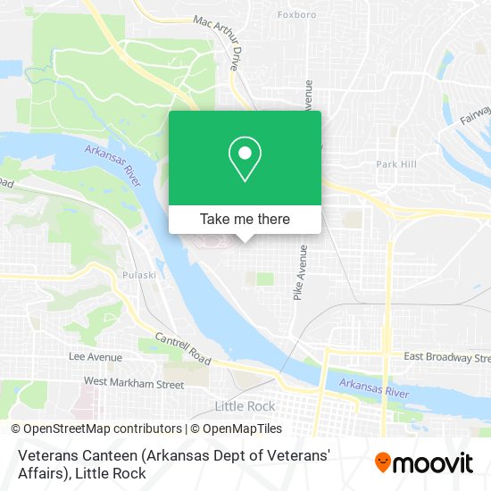 Veterans Canteen (Arkansas Dept of Veterans' Affairs) map