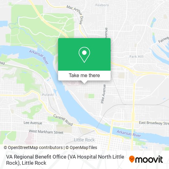 VA Regional Benefit Office (VA Hospital North Little Rock) map