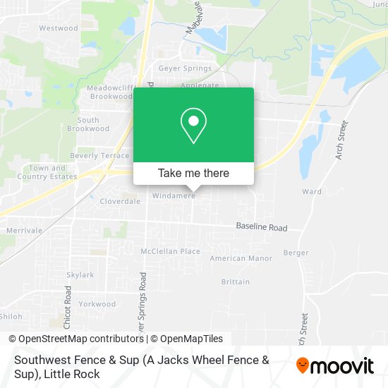 Mapa de Southwest Fence & Sup (A Jacks Wheel Fence & Sup)