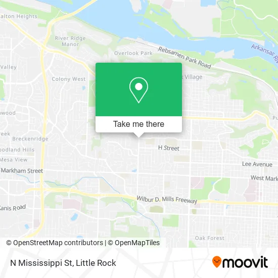 N Mississippi St map