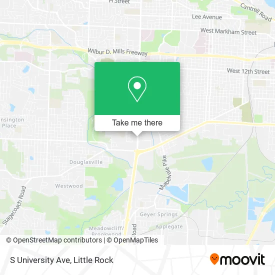 S University Ave map