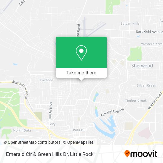 Emerald Cir & Green Hills Dr map