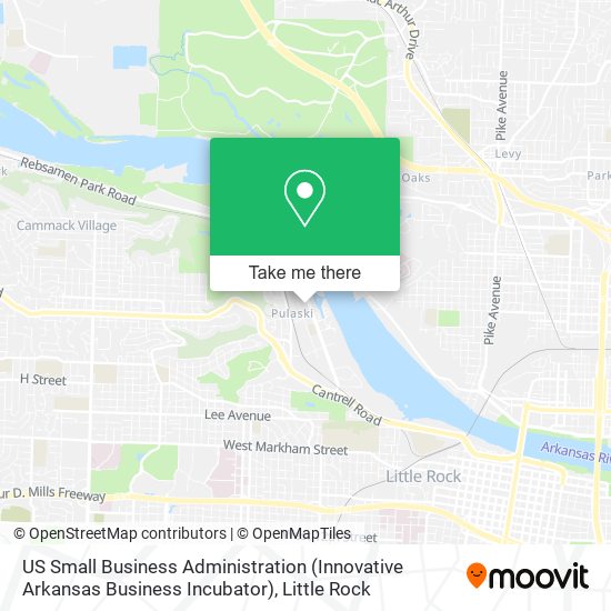 Mapa de US Small Business Administration (Innovative Arkansas Business Incubator)