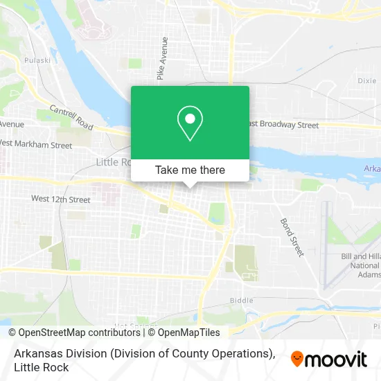 Arkansas Division (Division of County Operations) map