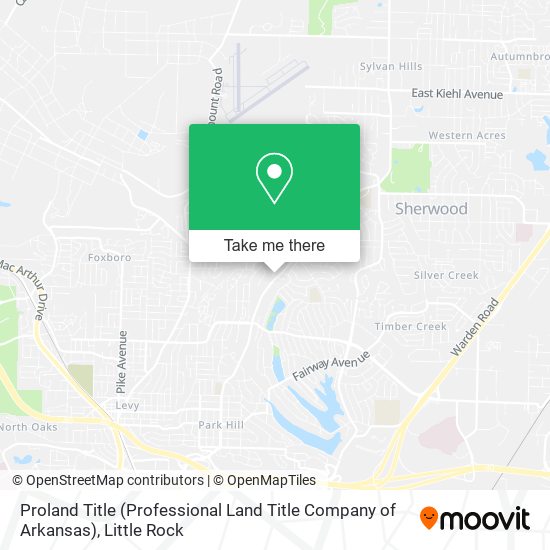 Proland Title (Professional Land Title Company of Arkansas) map