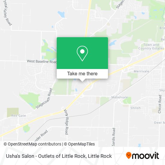 Usha's Salon - Outlets of Little Rock map