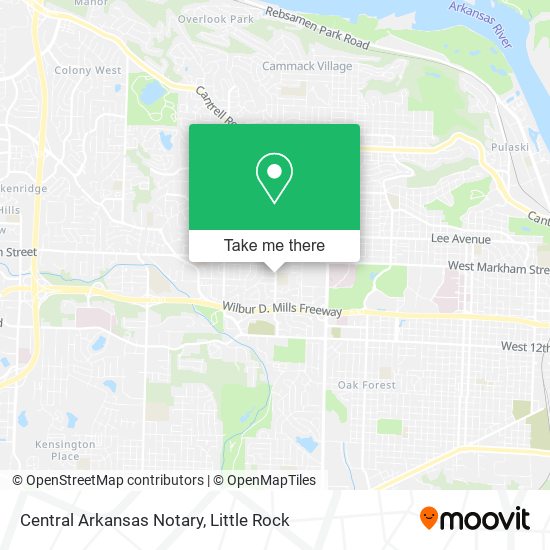 Central Arkansas Notary map