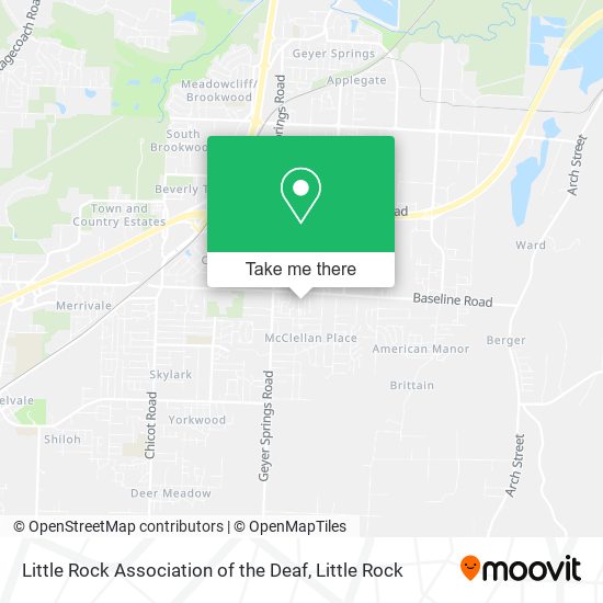 Little Rock Association of the Deaf map