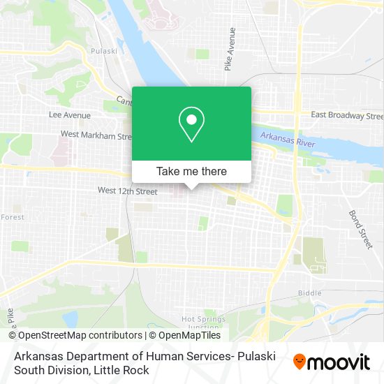 Mapa de Arkansas Department of Human Services- Pulaski South Division