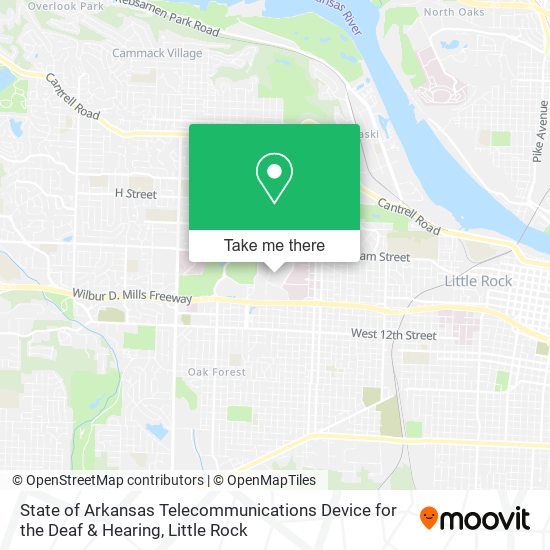 State of Arkansas Telecommunications Device for the Deaf & Hearing map