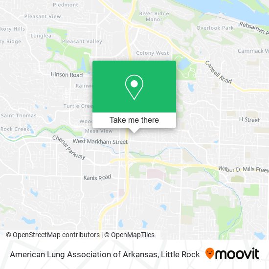 Mapa de American Lung Association of Arkansas