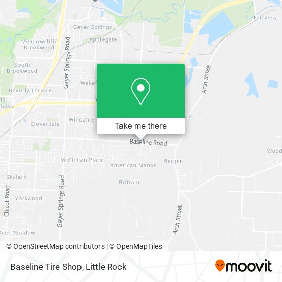 Baseline Tire Shop map