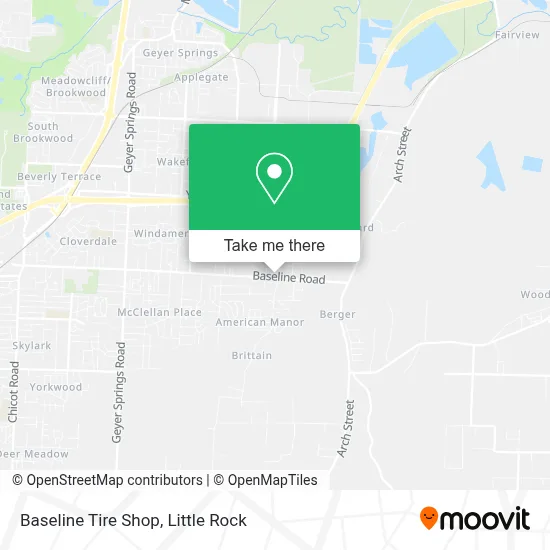 Baseline Tire Shop map