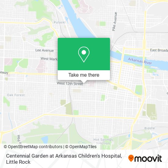 Mapa de Centennial Garden at Arkansas Children's Hospital