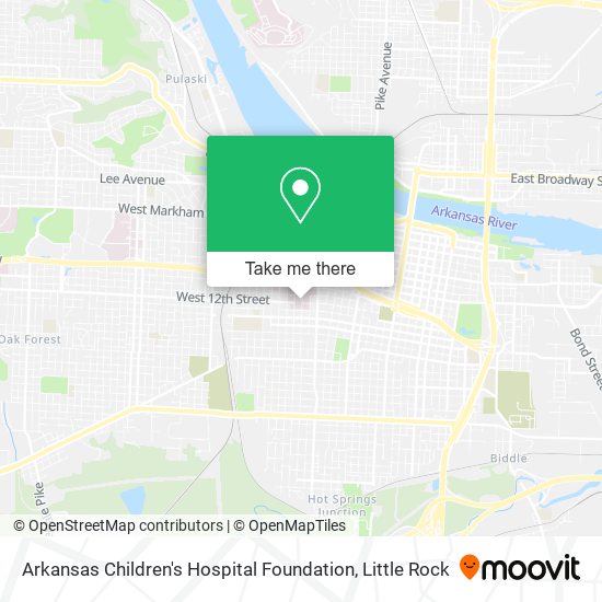 Mapa de Arkansas Children's Hospital Foundation