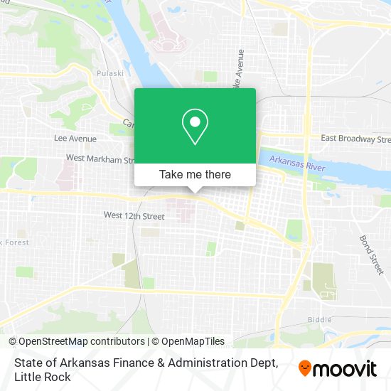 State of Arkansas Finance & Administration Dept map