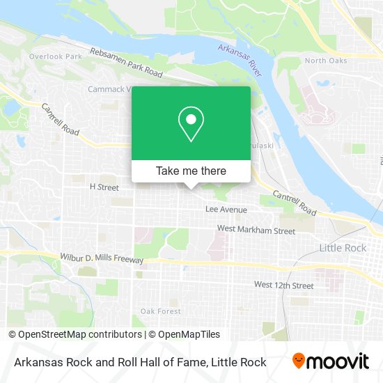 Mapa de Arkansas Rock and Roll Hall of Fame