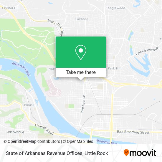 Mapa de State of Arkansas Revenue Offices