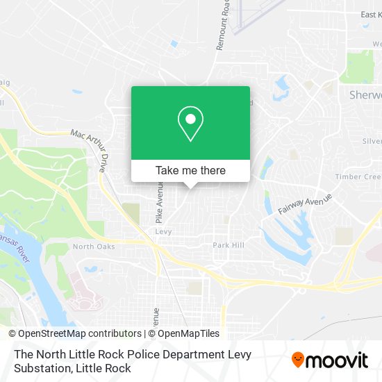 The North Little Rock Police Department Levy Substation map