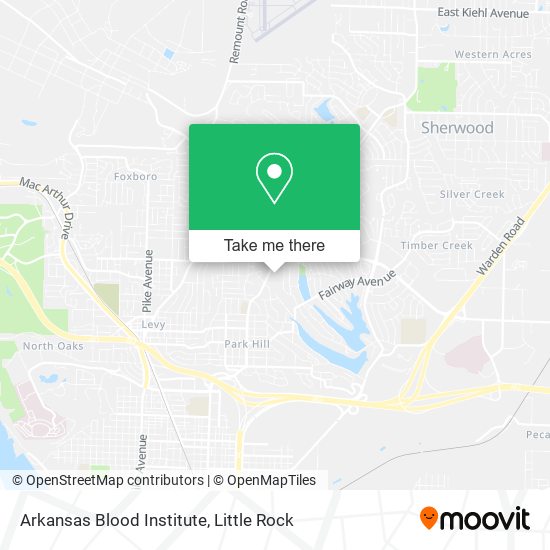 Mapa de Arkansas Blood Institute