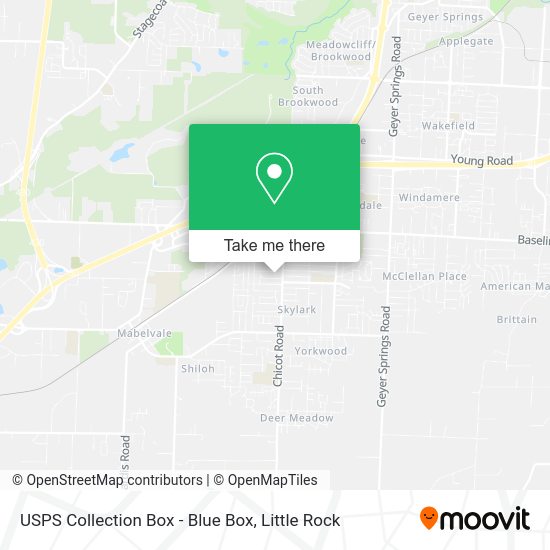 Mapa de USPS Collection Box - Blue Box