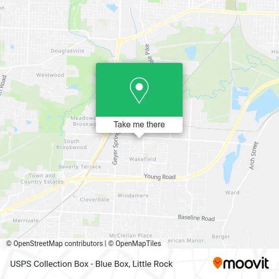 Mapa de USPS Collection Box - Blue Box