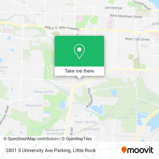 Mapa de 2801 S University Ave Parking