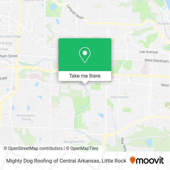 Mighty Dog Roofing of Central Arkansas map