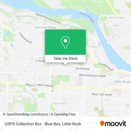 Mapa de USPS Collection Box - Blue Box