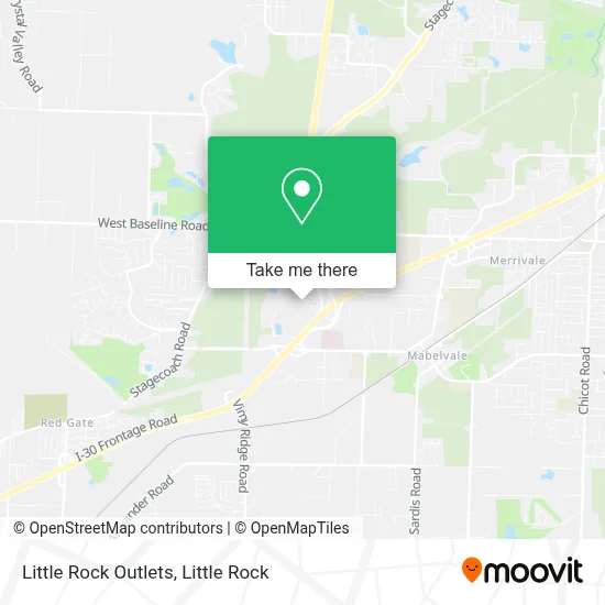 Little Rock Outlets map