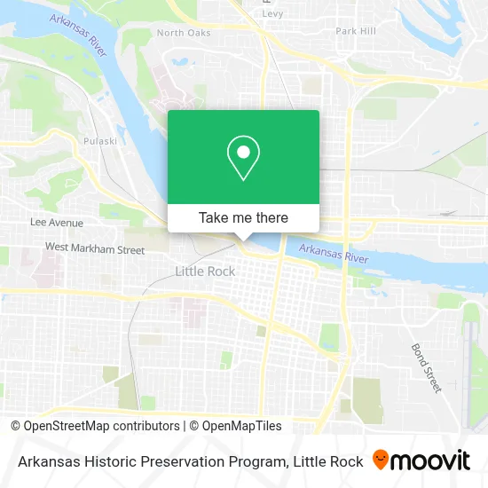 Arkansas Historic Preservation Program map