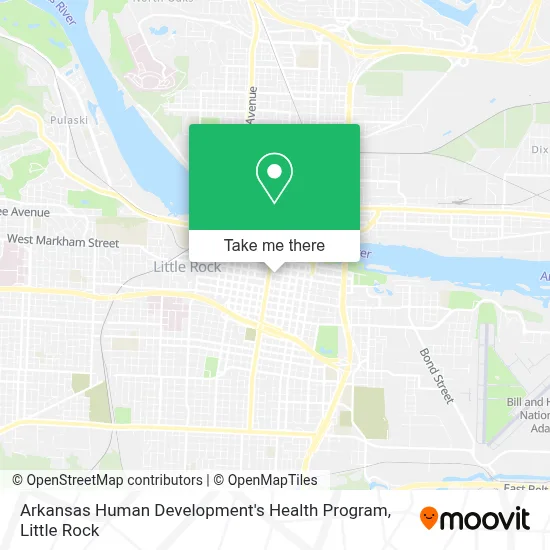 Arkansas Human Development's Health Program map