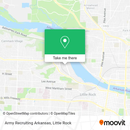 Army Recruiting Arkansas map