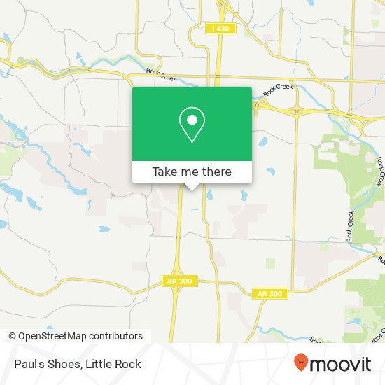 Mapa de Paul's Shoes, 2612 S Shackleford Rd Little Rock, AR 72205