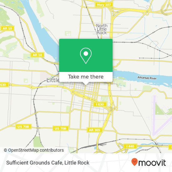 Mapa de Sufficient Grounds Cafe, 425 W Capitol Ave Little Rock, AR 72201