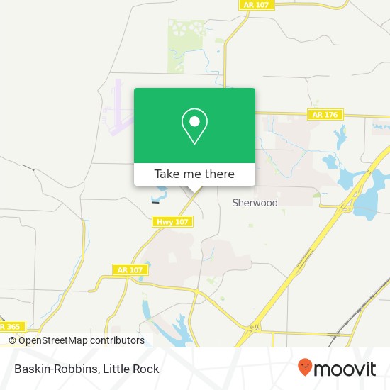 Mapa de Baskin-Robbins, 6725 John F Kennedy Blvd North Little Rock, AR 72116