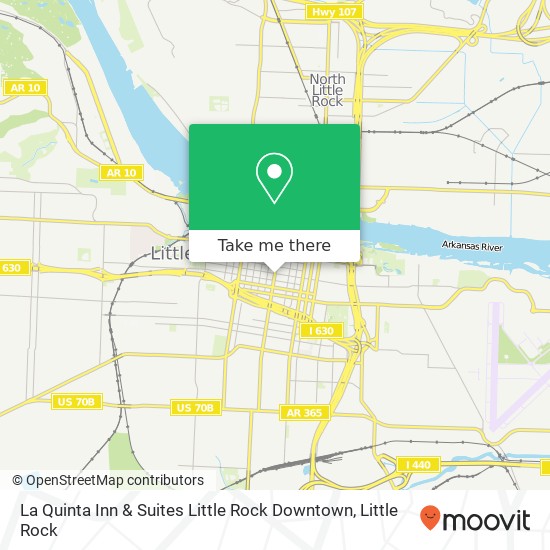 Mapa de La Quinta Inn & Suites Little Rock Downtown