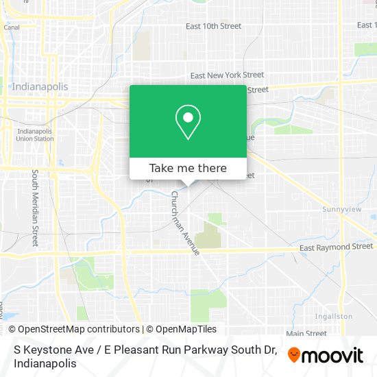 S Keystone Ave / E Pleasant Run Parkway South Dr map