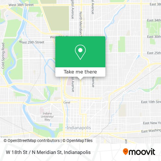 W 18th St / N Meridian St map