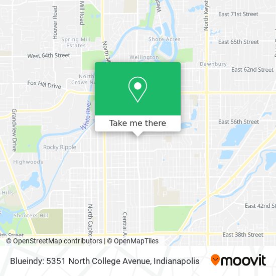 Mapa de Blueindy: 5351 North College Avenue
