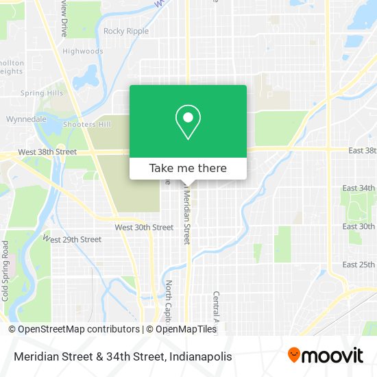 Meridian Street & 34th Street map