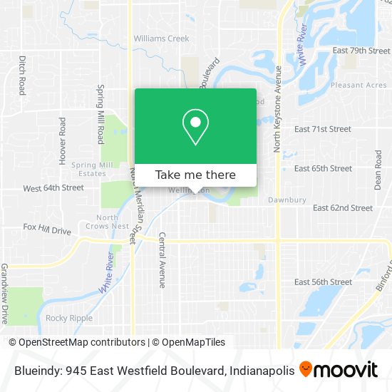 Blueindy: 945 East Westfield Boulevard map
